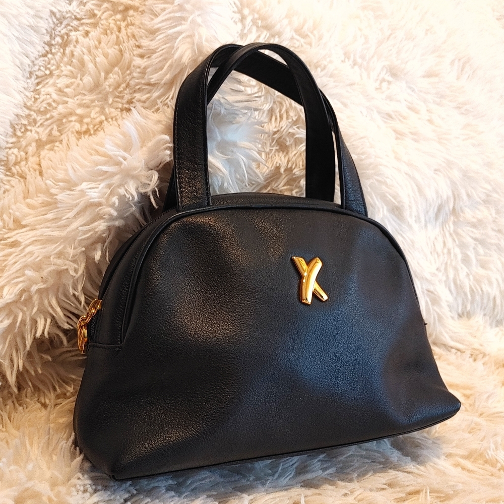 Paloma Picasso Small Dome Black Leather Handbag - Picture 14 of 15